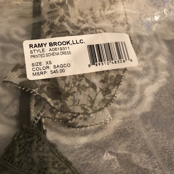NWT Ramy Brook Silk Schena Printed High-Low Sage Dress XS - Picture 8 of 9